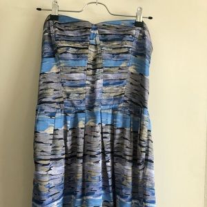 Blue Patterned BCBGeneration Tube Top Dress